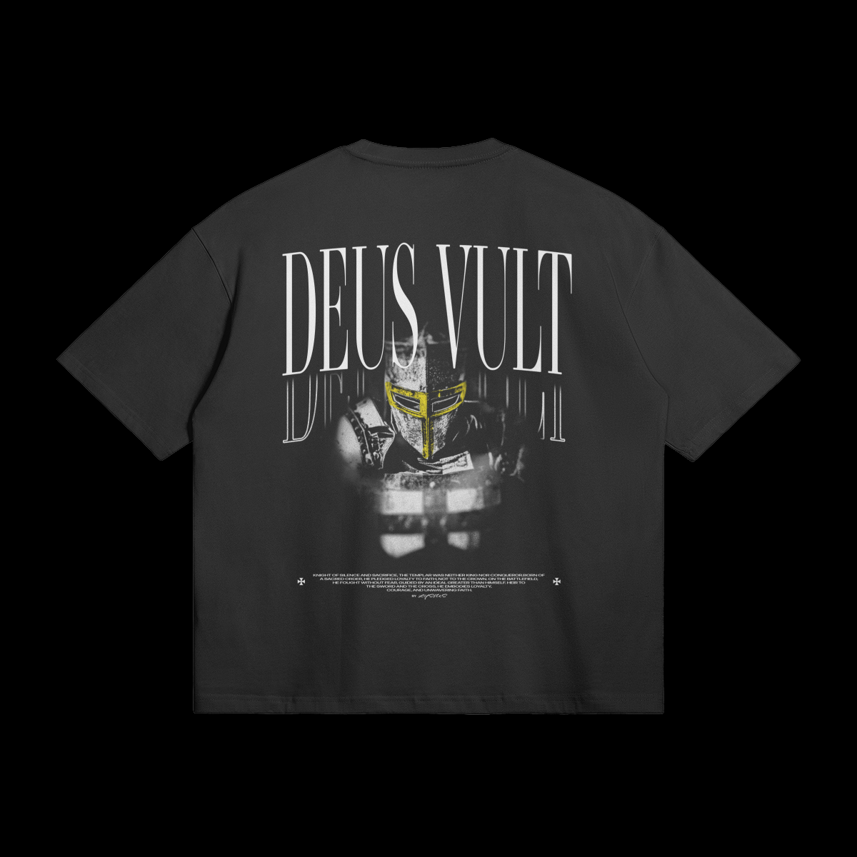 T-shirt DEUS VULT templier chrétien sombre