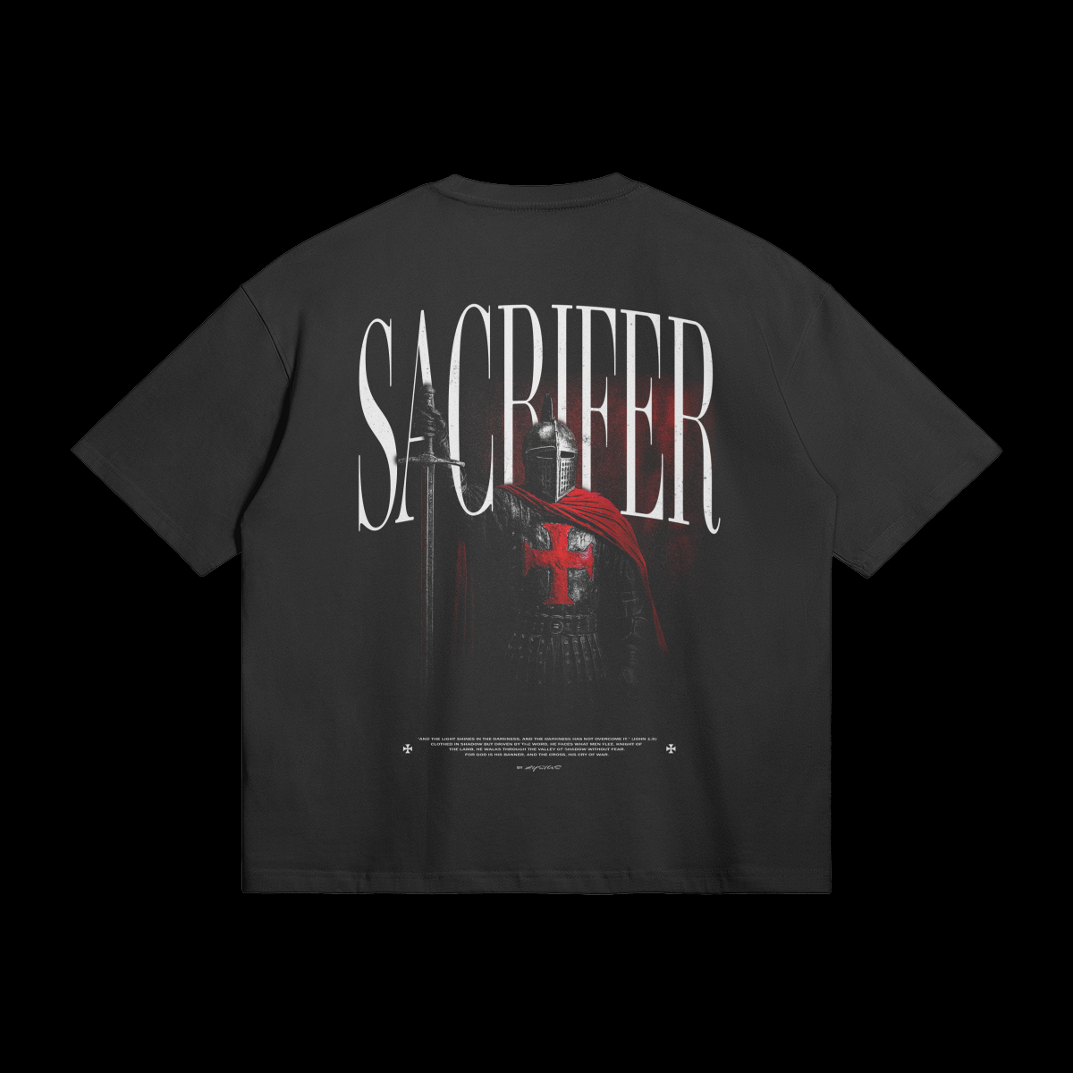 T-shirt SACRIFER croisé rouge style chrétien